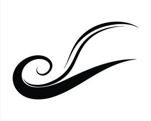 Black Calligraphy Swoosh Icon, Perfect for Elegant Design, Logo Creation, Typography, and Artistic Branding Projects.