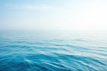 Fototapeta premium Softly gradient blue watercolor background with gentle wave ripples, blue hues, soft focus