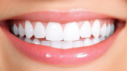 Bright and Healthy Smile with White Teeth Displayed