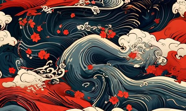 japanese pattern on background