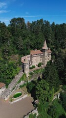 drone photo Rochelambert castle france europe