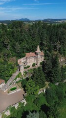 drone photo Rochelambert castle france europe