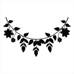 Silhouette of Christmas Garland - Perfect for New Year Decorations, Festive Designs, and Holiday Graphics