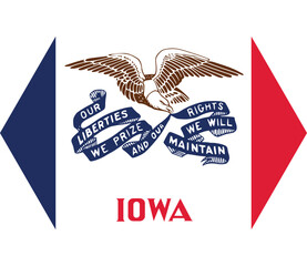 Polygon flag of the United States of America federal state of IOWA