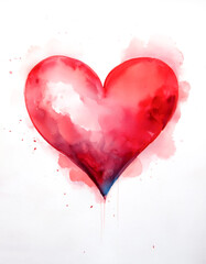 watercolor heart. Concept love, relationship, art isolated on white background