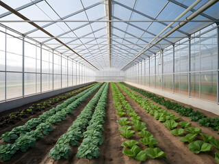 Una granja moderna con invernadero
