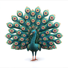 peacock isolated on white background