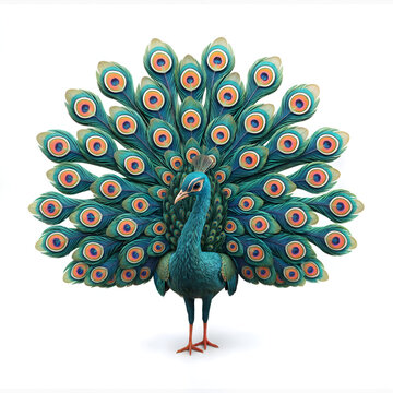 peacock isolated on white background