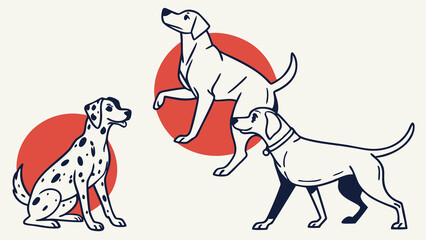 cute dogs set illustration, cute dogs vector