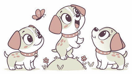 cute dogs set illustration, cute dogs vector