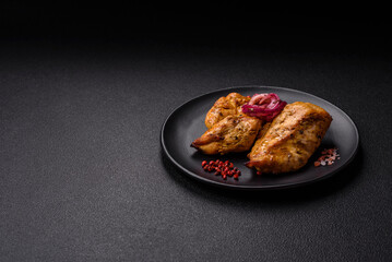 Chicken fillet pieces marinated with salt and spices