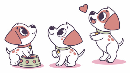 cute dogs set illustration, cute dogs vector