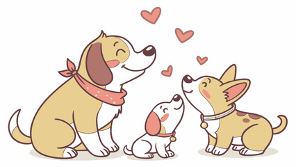 cute dogs set illustration, cute dogs vector