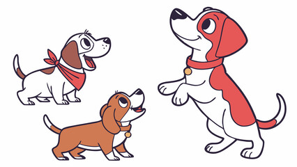 cute dogs set illustration, cute dogs vector