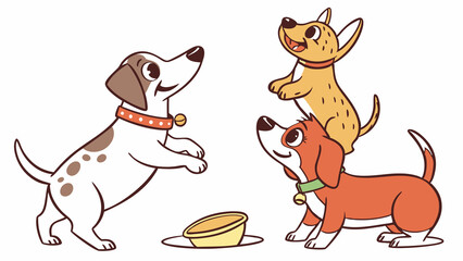 cute dogs set illustration, cute dogs vector