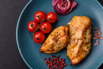 Chicken fillet pieces marinated with salt and spices