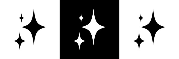 Star sparkles icon set