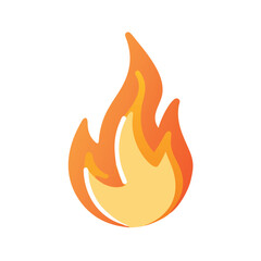 Flame icon with detailed orange and yellow fire, Illustration of a vibrant flame in shades of orange and yellow, symbolizing fire, heat, energy, or intensity in a bold, dynamic design.