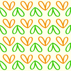 Seamless plant pattern of leaves. Vector illustration.