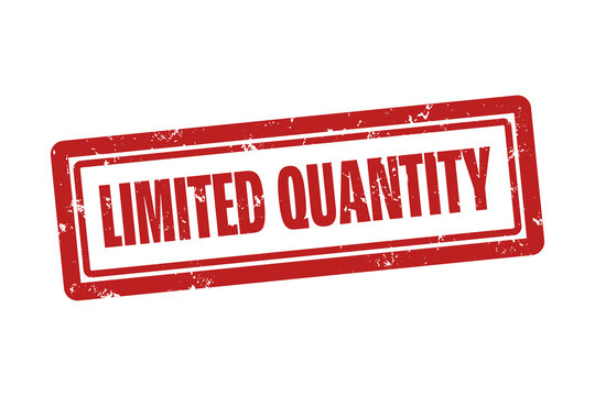 Limited quantity . A red stamp isolated on white background.