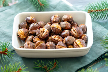 Traditional Traditional Portuguese Christmas roasted chestnuts Christmas roasted chestnuts