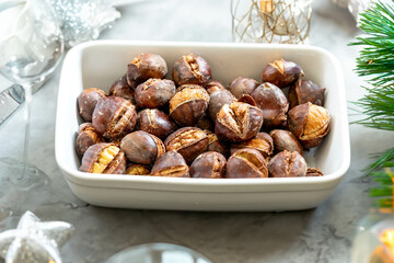 Traditional Traditional Portuguese Christmas roasted chestnuts Christmas roasted chestnuts