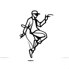 Fototapeta premium Black and White Vector Silhouettes of Dancers in Aesthetic and Dynamic Poses – Minimalist Art for Motion and Expression