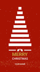 Vertical Christmas Greeting Card With Snow Animation