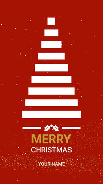 Vertical Christmas Greeting Card With Snow Animation