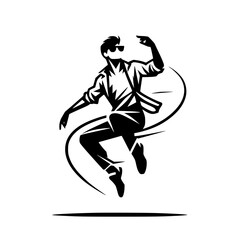 Black and White Vector Silhouettes of Dancers in Aesthetic and Dynamic Poses &ndash; Minimalist Art for Motion and Expression