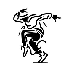 Black and White Vector Silhouettes of Dancers in Aesthetic and Dynamic Poses – Minimalist Art for Motion and Expression