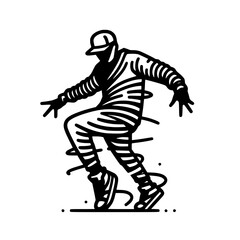 Fototapeta premium Black and White Vector Silhouettes of Dancers in Aesthetic and Dynamic Poses – Minimalist Art for Motion and Expression