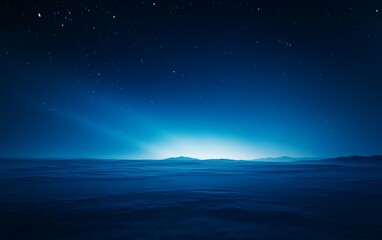 Fototapeta premium A serene ocean scene under a starry night sky, evoking tranquility and contemplation.