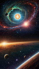 Obraz premium Space Scene Wallpaper 