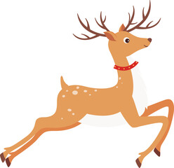 Fototapeta premium Cute Christmas deer. Perfect for greeting card, poster, invitation or print nursery design. Hand drawn vector illustration