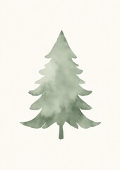 Whimsical Watercolor Christmas Tree Illustration for Children's Book Generative AI