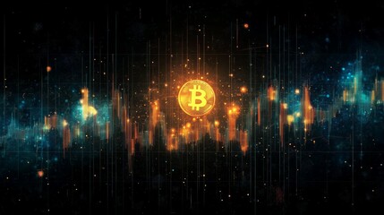 Fototapeta premium Bull market trend. Cryptocurrency. Bitcoin Stock Growth. Chart shows a strong increase in the price of bitcoin