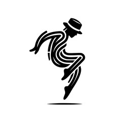 Black and White Vector Silhouettes of Dancers in Aesthetic and Dynamic Poses &ndash; Minimalist Art for Motion and Expression