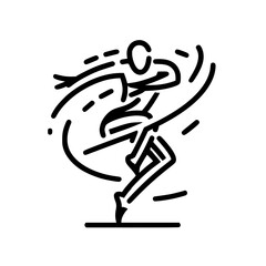 Obraz premium Black and White Vector Silhouettes of Dancers in Aesthetic and Dynamic Poses – Minimalist Art for Motion and Expression