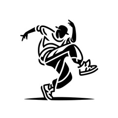 Fototapeta premium Black and White Vector Silhouettes of Dancers in Aesthetic and Dynamic Poses – Minimalist Art for Motion and Expression