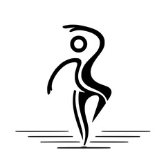 Fototapeta premium Black and White Vector Silhouettes of Dancers in Aesthetic and Dynamic Poses – Minimalist Art for Motion and Expression