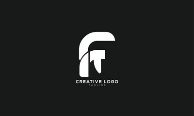 FT TF Abstract initial monogram letter alphabet logo design