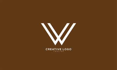 UVW WV VW Abstract initial monogram letter alphabet logo design
