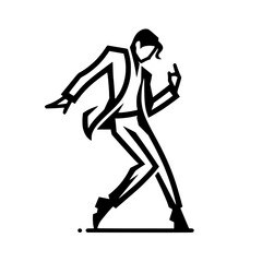 Fototapeta premium Black and White Vector Silhouettes of Dancers in Aesthetic and Dynamic Poses – Minimalist Art for Motion and Expression