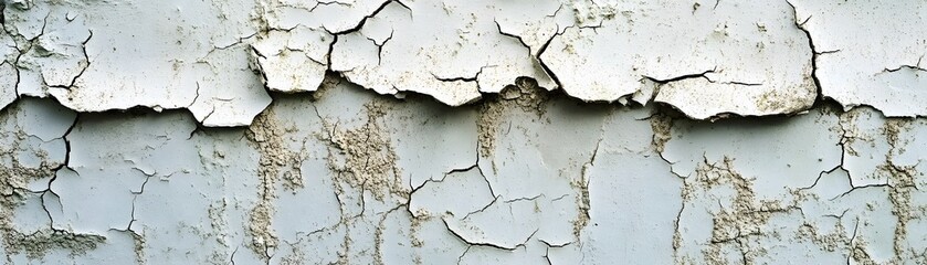 Obraz premium Cracked and Peeling White Paint on a Weathered Surface
