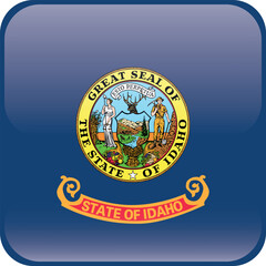 Cube flag of the United States of America federal state of IDAHO