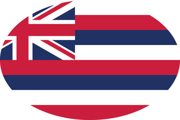 Oval flag of the United States of America federal state of HAWAII