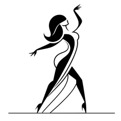 Black and White Vector Silhouettes of Dancers in Aesthetic and Dynamic Poses &ndash; Minimalist Art for Motion and Expression