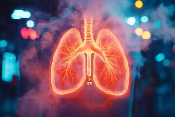 Lungs Choked by Smoke. Smoking Cessation: The Impact on Lungs