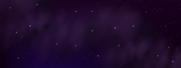 Starry night sky with astrological constellations. Space stars background.Space nebula and glittering stardust.